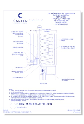 FUSION - A1 Solid Plate Solution: Head Detail ( D11 )