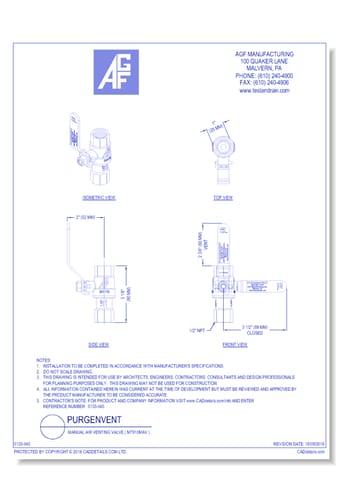 Manual Air Venting Valve ( M7910MAV )