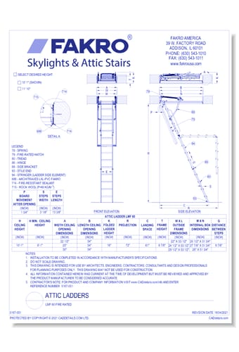 Attic Ladder: LMF 60 Fire Rated Max Ceiling 10’1"