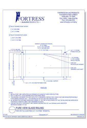 Pure View: Full Glass Panel AL13 - 61.25 Panel - Residential