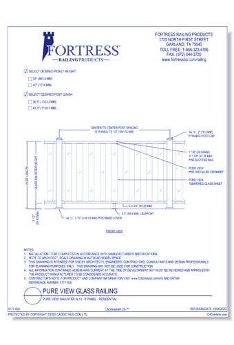 Pure View: Baluster AL13 - 6' Panel - Residential