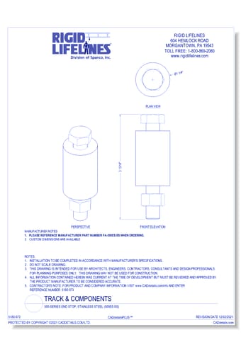 500-Series End Stop, Stainless Steel (500ES-SS)