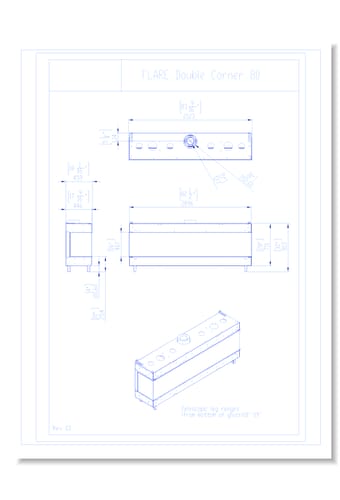 Flare Modern Double Corner: Flare-DC-80