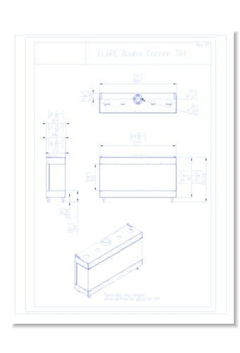 Flare Modern Double Corner: Flare-DC-70-H