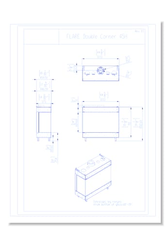 Flare Modern Double Corner: Flare-DC-45-H