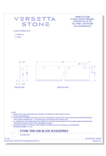 Stone Trim and Block Accessories: Starter Strip