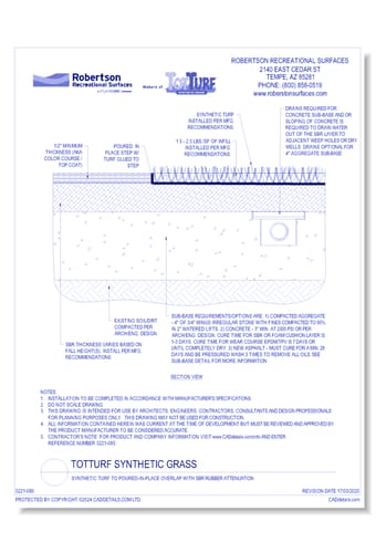 Tot Turf Synthetic Grass - Synthetic Turf to Poured-in-Place Overlap with SBR Rubber Attenuation
