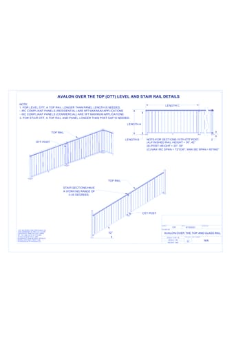 Avalon Aluminum Railing®: Over the Top (OTT) & Glass Level Rail Details