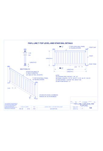 Finyl Line™: T-Top Level & Stair Rail Details