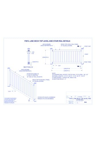 Finyl Line™: Deck Top Level & Stair Rail Details