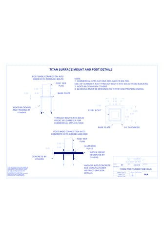 Titan Pro Rail®: Surface Mount & Post Details