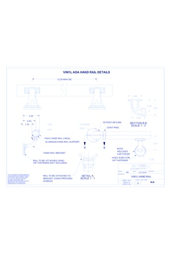 Hand Rail Specifications: Vinyl ADA Hand Rail Details