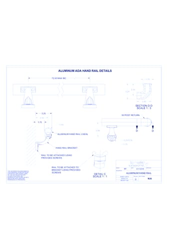 Hand Rail Specifications: Aluminum ADA Hand Rail Details