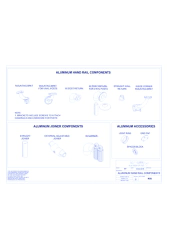 Hand Rail Specifications: Aluminum Hand Rail Components