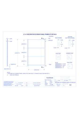 Freestyle™ Decorative Screen Panel: Frame Kit Details