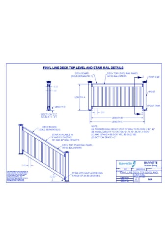 Finyl Line™: Deck Top Level & Stair Rail Details