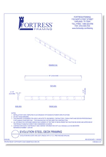 Evolution Rim Joists: Rim Joist (Track) with 12" O.C. Pre-Punched Spacing