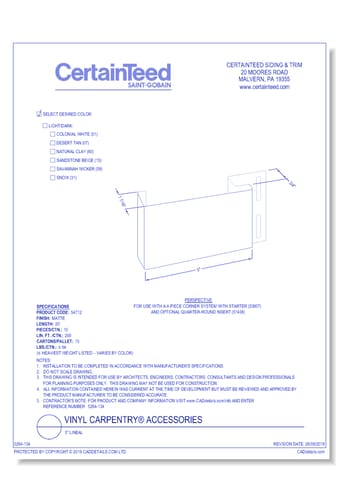 Vinyl Carpentry® Accessories: 5" Lineal