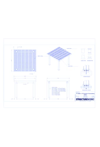 Solare: 12' W X 12' P Freestanding Solare Shade Structure