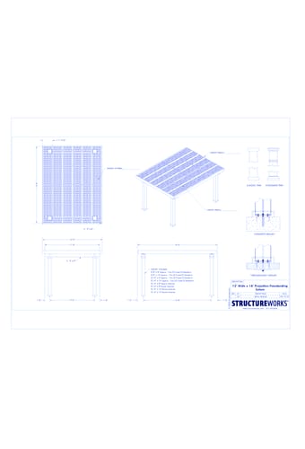 Solare: 12' W X 16' P Freestanding Solare Shade Structure