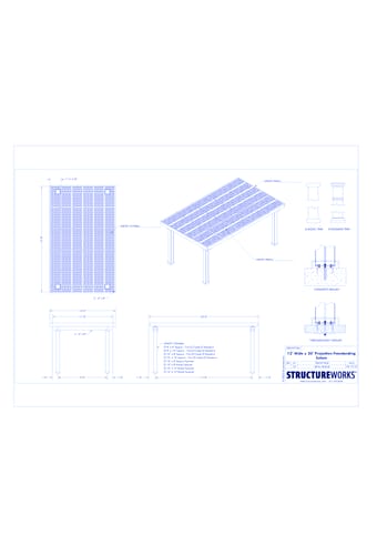 Solare: 12' W X 20' P Freestanding Solare Shade Structure