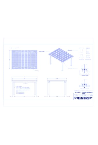 Solare: 16' W X 12' P Freestanding Solare Shade Structure