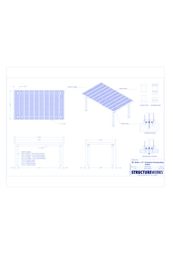 Solare: 20' W X 12' P Freestanding Solare Shade Structure