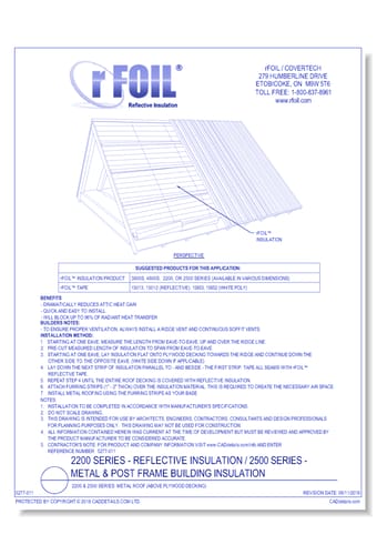 2200 & 2500 Series: Metal Roof (Above Plywood Decking)