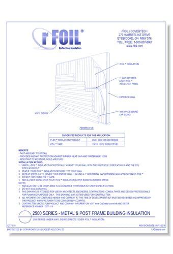 2500 Series: Under Vinyl Siding (Directly Over rFOIL Insulation)