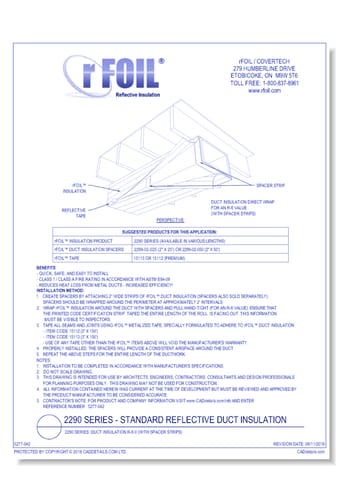 2290 Series: Duct Insulation R-6.0 (with Spacer Strips)