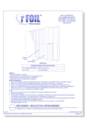 3800 Series: 	rFOIL Reflective Vapor Barrier (Over Insulation with Furring Strips)