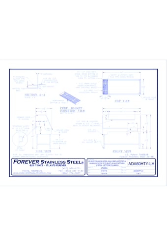 ADA Tub with Hair Catching System: 60" x 27" - Left Drain (ADA60HTY-LH)