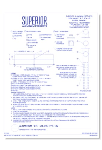 Series 5H: High 2 Line Pipe Railing System