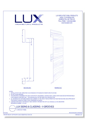 Lux Siding & Cladding: V-Groove 4" Panel