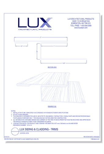 Lux Siding & Cladding: Jointer J #708