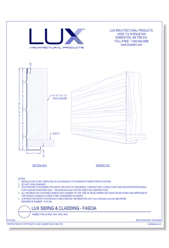 Lux Siding & Cladding: Ribbed Fascia #830, #831, #832, #833