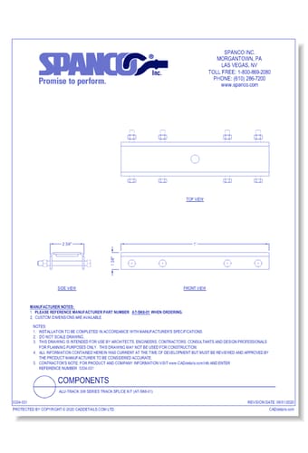 Alu-Track 306 Series Track Splice Kit (AT-SK6-01)