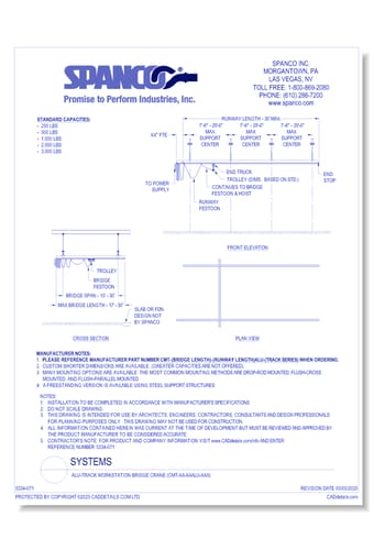 Alu-Track Workstation Bridge Crane (CMT-XX-XXALU-XXX)