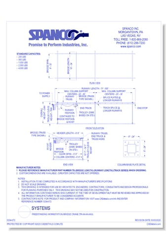 Freestanding Workstation Bridge Crane (TR-XX-XX-XXX)