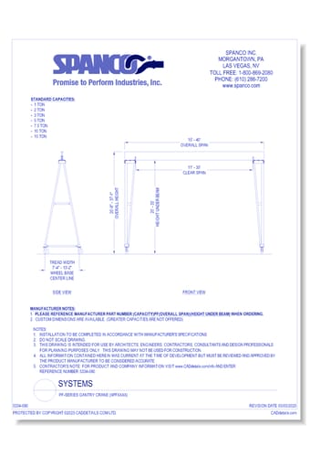 PF-Series Gantry Crane (XPFXXXX)
