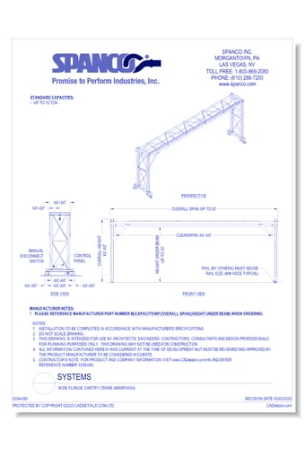 Wide Flange Gantry Crane (MXWFXXXX)