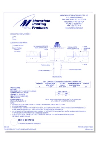 Roof Drain: 8" ProMaxx Aluminator Roof Drain