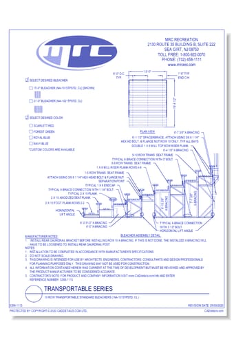 National Recreation Systems: 10 Row Transportable Standard Bleachers (NA-1015TPSTD_CL)