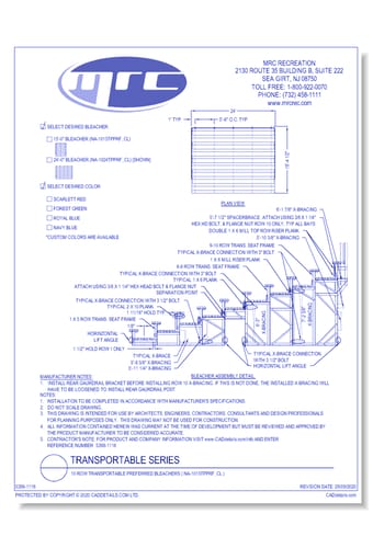 National Recreation Systems: 10 Row Transportable Preferred Bleachers (NA-1015TPPRF_CL)