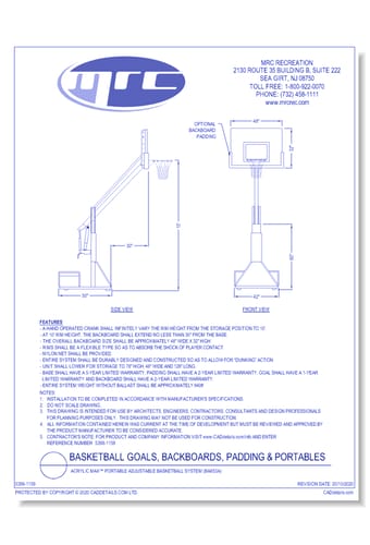 Bison: Acrylic Max™ Portable Adjustable Basketball System (BA853A)