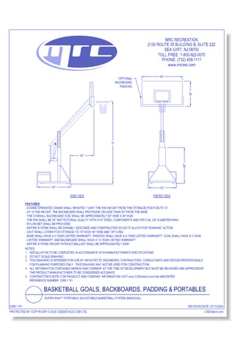 Bison: Super Max™ Portable Adjustable Basketball System (BA853GXL)