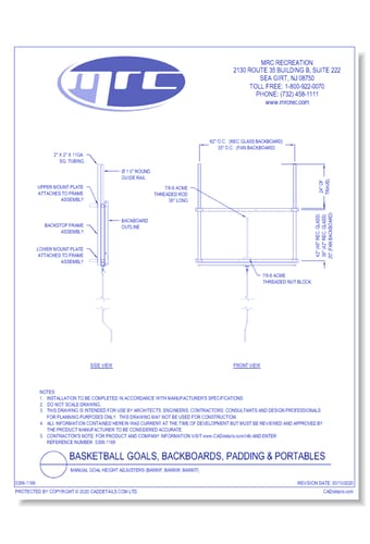 Bison: Manual Goal Height Adjusters (BA980F, BA980R, BA980T)