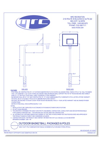 Bison: Heavy-Duty Polycarbonate Rectangle Gooseneck Playground System (PR70XL)
