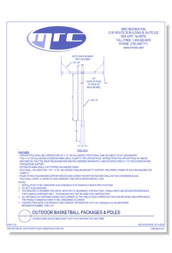 Bison: Double Sided Adjustable Heavy-Duty Playground Pole (BA778DB)