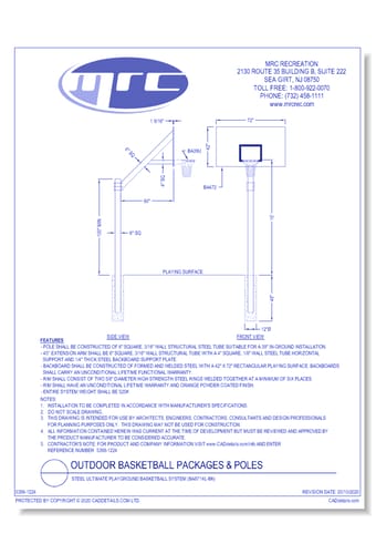 Bison: Steel Ultimate Playground Basketball System (BA871Xl-BK)